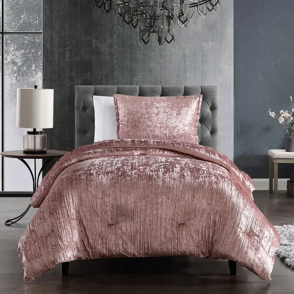 Riverbrook Home Turin Comforter Set, King, Blush, 7 Piece Set