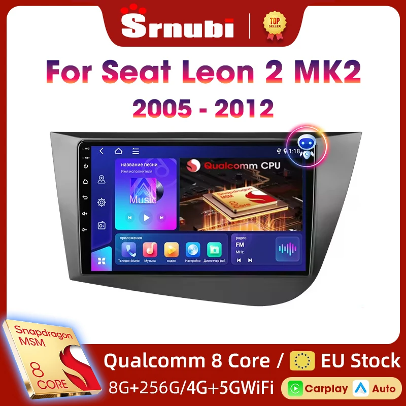 Android Auto LHD Car Radio for Seat Leon 2 MK2 Multimedia Player Stereo wireless Carplay GPS RDS 4G Head Unit 2 din