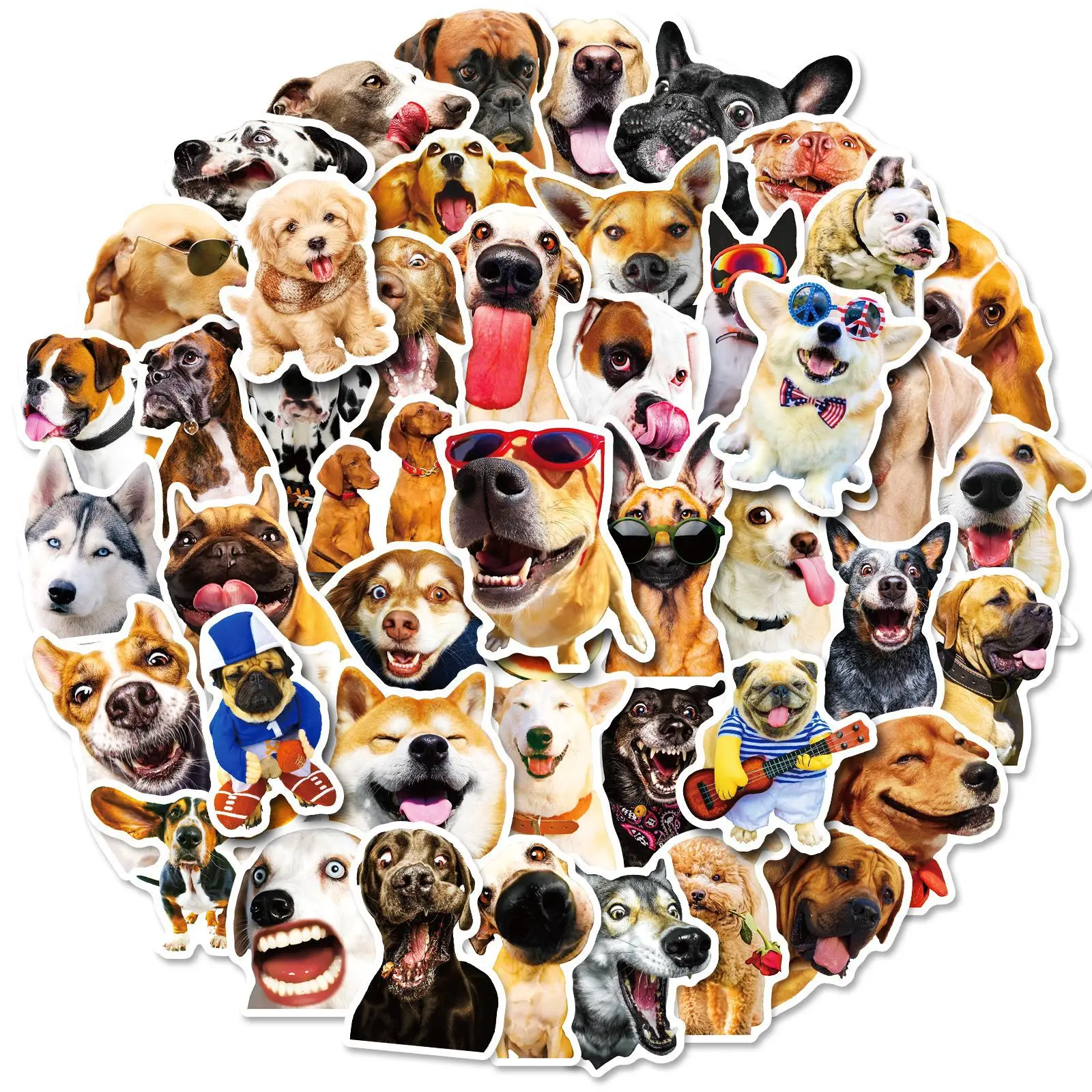 Cute Pet Stickers Kawaii Funny Cat Meme Decals Vinyl Waterproof Stickers Water Bottle Laptop Bumper Phone Guitar 50pcs