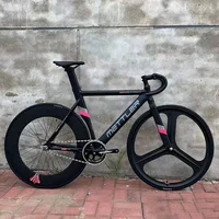 METTLER bicicleta de pista con llanta de 70mm, rueda de tres radios, horquilla de marco de aleación de aluminio, velocidad única, 700C, engranaje fijo, bicicleta de carreras Fixie - Imagen 2