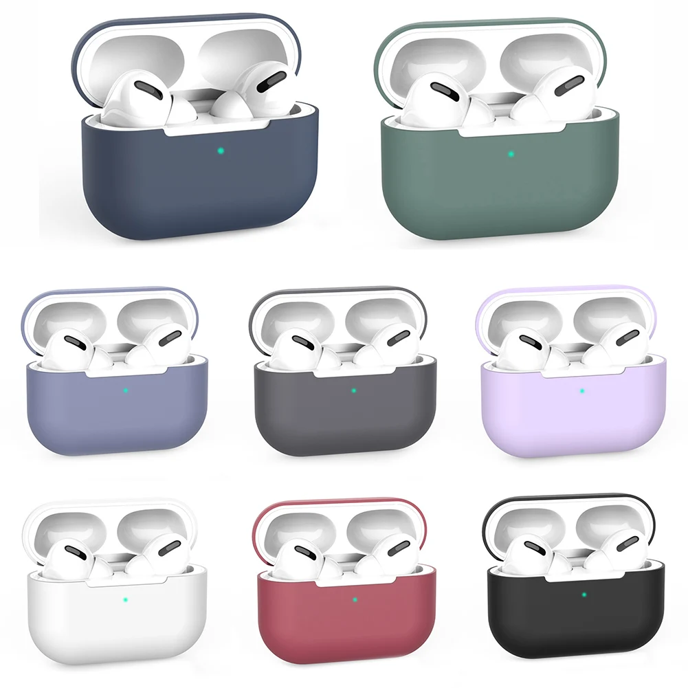 

Earphone Case For AirPods Pro Wireless Arphone Protective Silicone New Solid Color Headset Soft Case Protective Cover