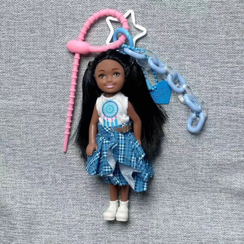 Princess Doll Pendant Keychain Backpack Hanging DIY Change Clothes Bag Charm Car Key Ring Bag Decor for Barbie Doll Accessories 6