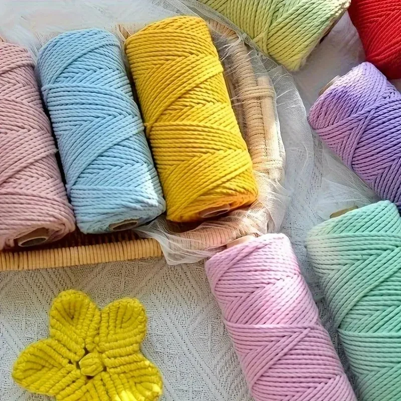 2.0mm 100m Cotton Cord Lace String Craft DIY Sewing Hand Woven Decorative Wall Hanging Bohemian Home Decor