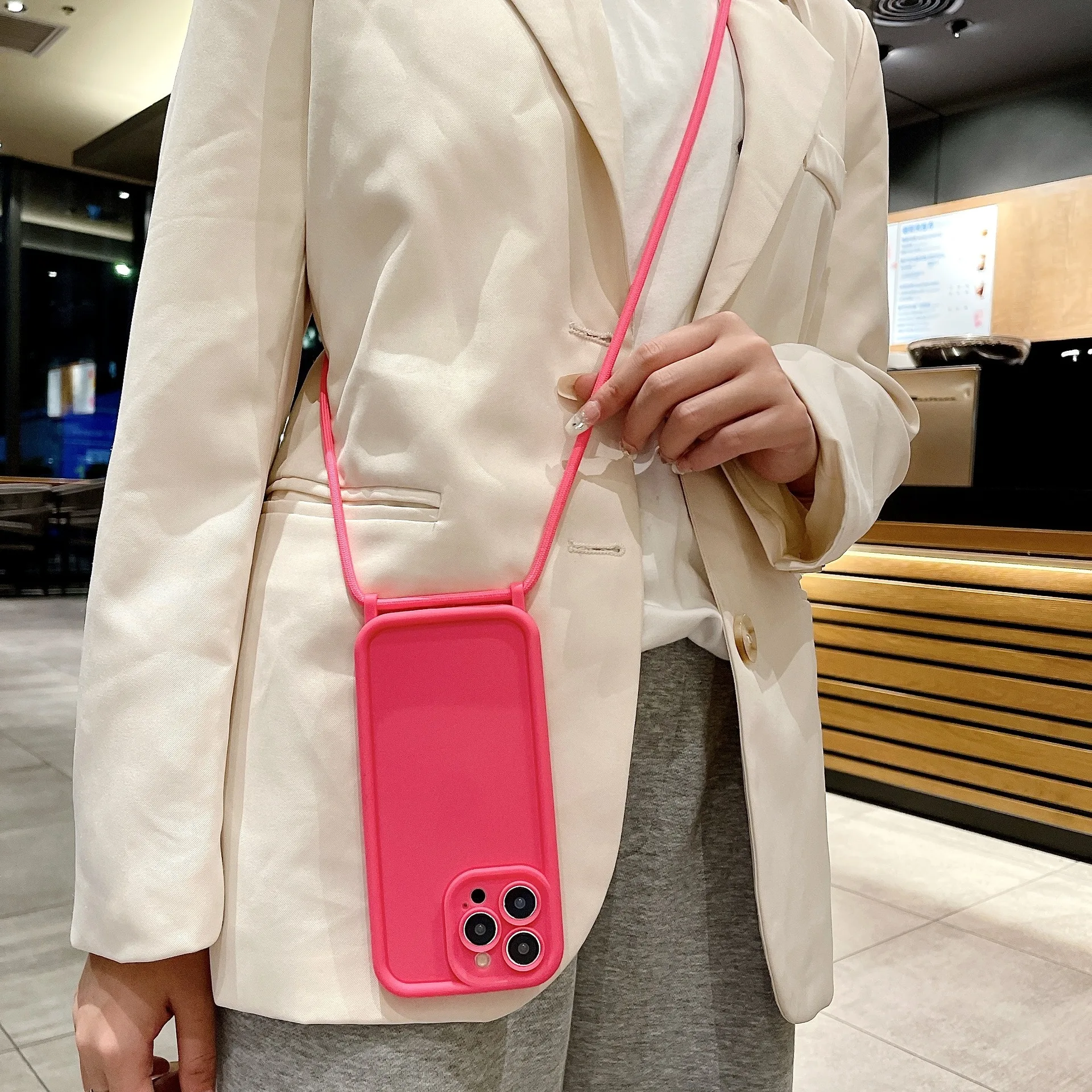 Crossbody Soft Phone Case with Adjustable Lanyard Strap