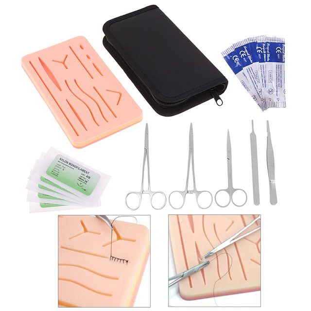 Suture Practice Kit Suture Peau Humaine Medic Al Silicone Training Pad Tool  Kits