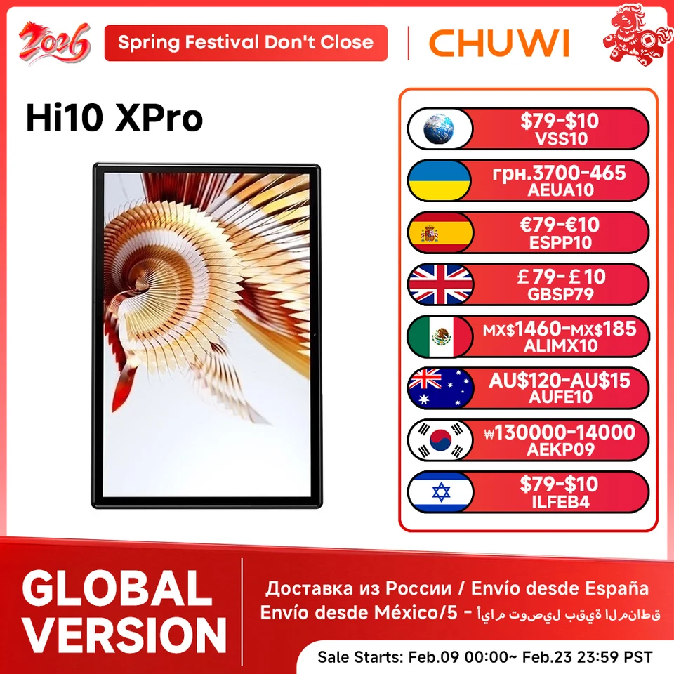CHUWI Hi10X Pro 10.1 Inch 800*1280 IPS Screen Unisoc T606 4GB RAM