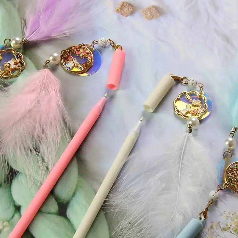 N80d Dreamcatcher Anhänger neutrale Stifte Crystal Gel Pen für Kindergeschenk s – Detail 9