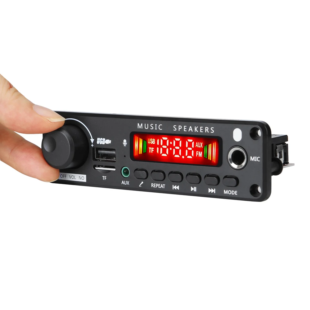 150W 앰프 자동차 FM 라디오 모듈, 6.5mm 마이크, 블루투스 호환 5.0 음악 플레이어, TF USB MP3 WMA 오디오 보드, 리모컨 포함