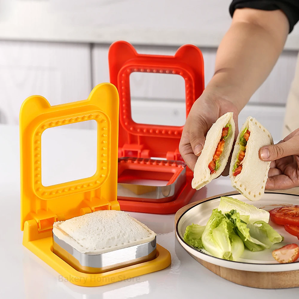 

Квадратные карманные формы для сэндвичей, форма для еды, режущие и герметизирующие формы для завтрака и хлеба, Аксессуары для выпечки своими руками