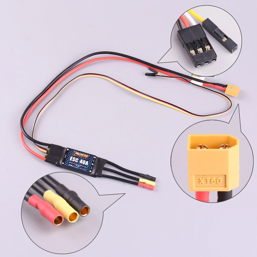 Contrôleur ESC FMS 40A XT60 pour Avion RC - Blanc