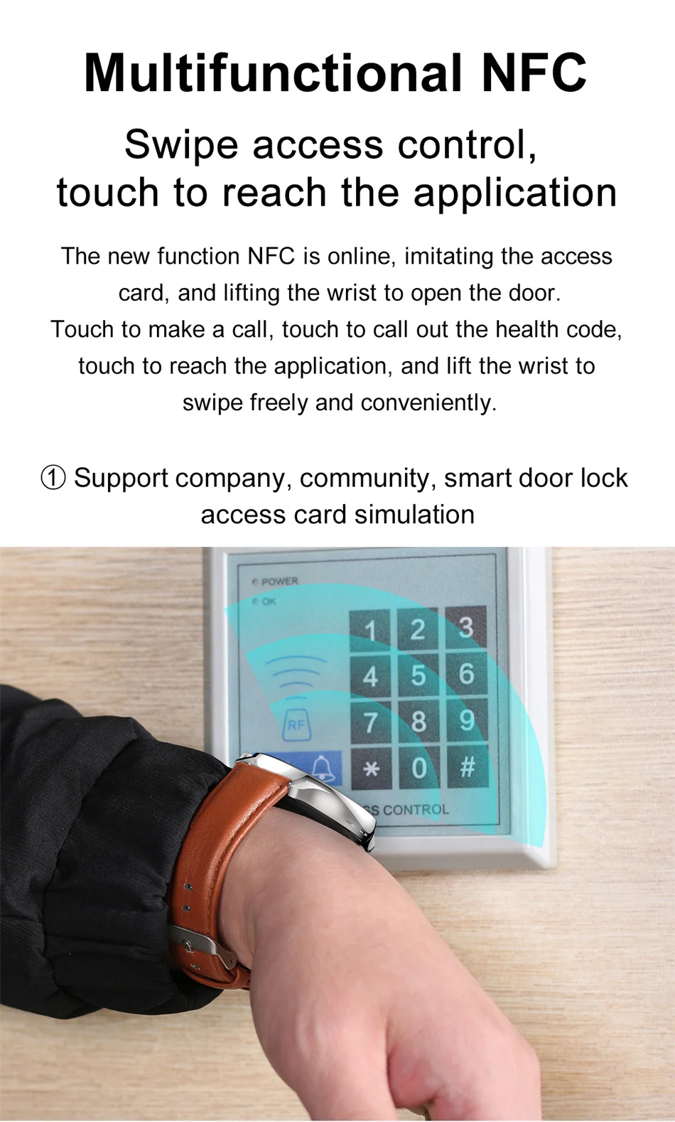 2022 New AMOLED Screen NFC Smart Watch Women Always display the time Bluetooth Call IP68 Waterproof Smartwatch For Huawei Xiaomi