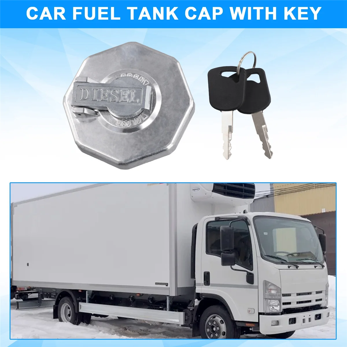 Car Fuel Cap with Key for ISUZU ELF NPR NQR 4HK1 8-98146010-0 8-98088982-0