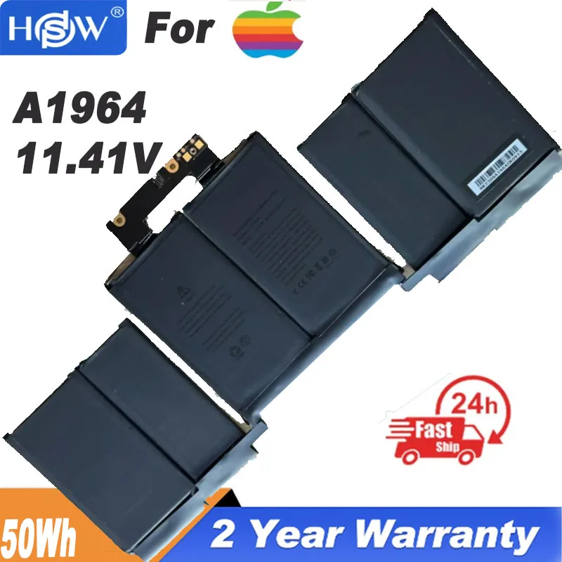 

11.41V 58Wh A1964 Laptop Battery for MacBook Pro 13" A1989 Mid 2018 2019 A2251 2020 EMC 3214 EMC 3358 3348 020-02497 MR9Q2LL/A