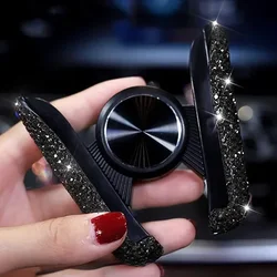 Luxury Diamond Crystal Car Phone Holder | Air Vent Mount & Interior Accessory (Black)
