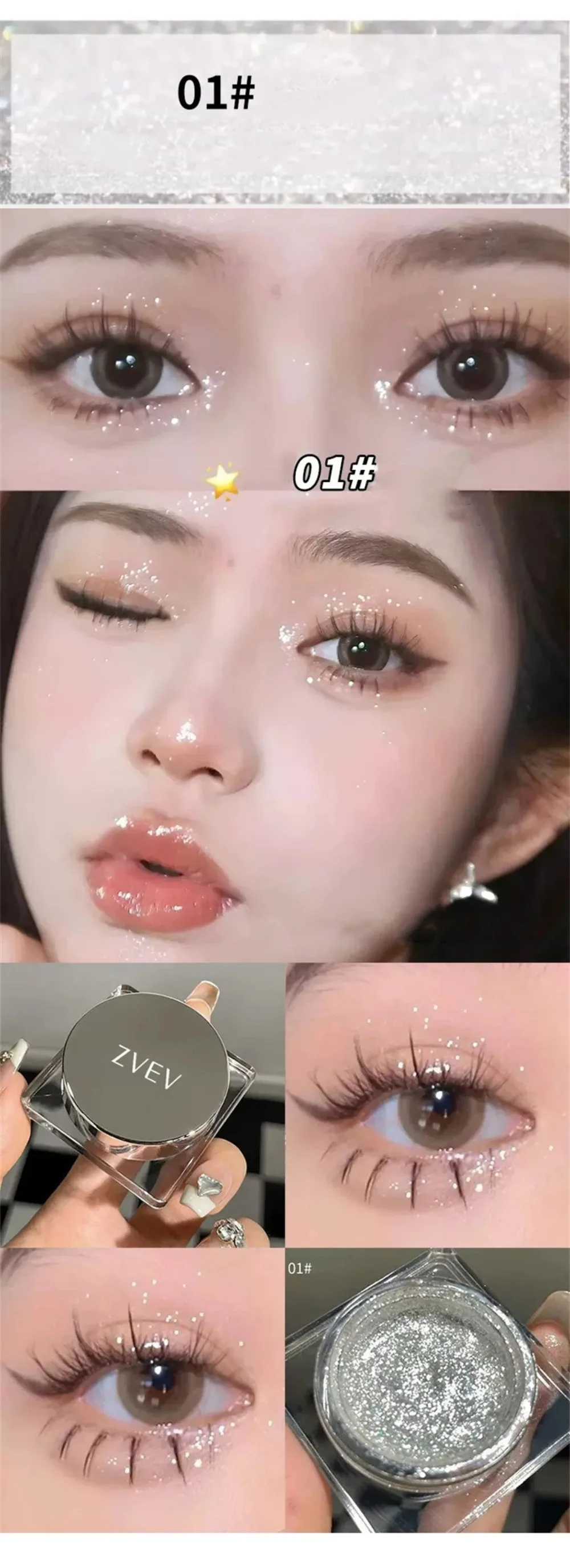 Glitzernder Schwarzer Smoky Eyeshadow Gel Für Gesicht Und Körper_voghion.com