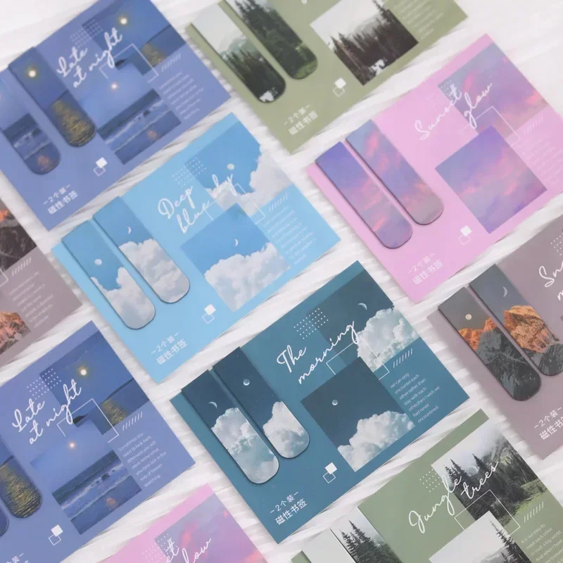 Magnetic Bookmark Bookmark Page Holder Bookmarks Stationery Supplies Bookmark Holder Silicone Book Page Holder 2pcs/set Fantasy Clouds Sun Moon Magnetic Bookmarks Students Book Page Holder Reading Items Korean Stationery Office Supplies