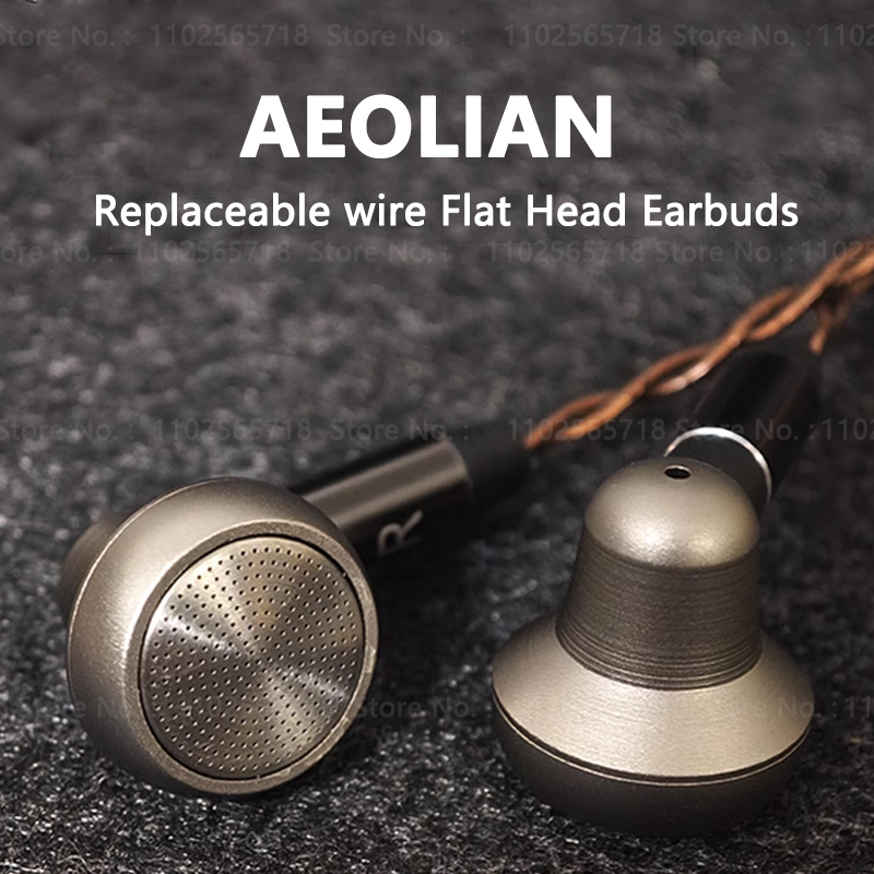 New LUN SHENG AEOLIAN Bells Flat Head Earbuds In Ear Earphone Wired HIFI 13.6mm Circular Composite Dynamic Driver MMCX