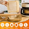 50/100Pcs Air Fryer Disposable Paper Air Fryer Accessories Square Round Oil-proof  Liner Non-Stick Mat for Kitchen Oven Baking 2