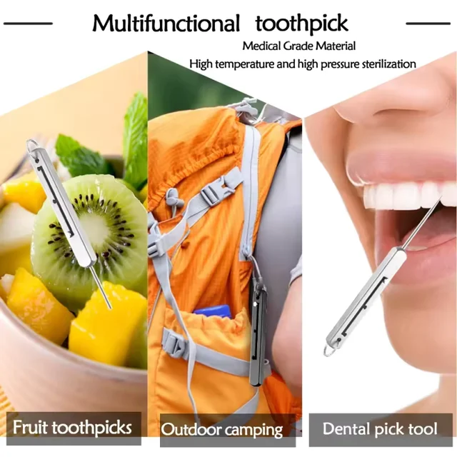 Portable Titanium Toothpick with Holder 5