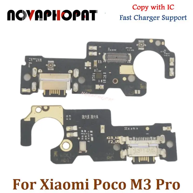 

Зарядный USB-порт Novaphopat для Xiaomi Poco M3 Pro, штепсельная Вилка для микрофона, микрофон, гибкий кабель, плата с IC