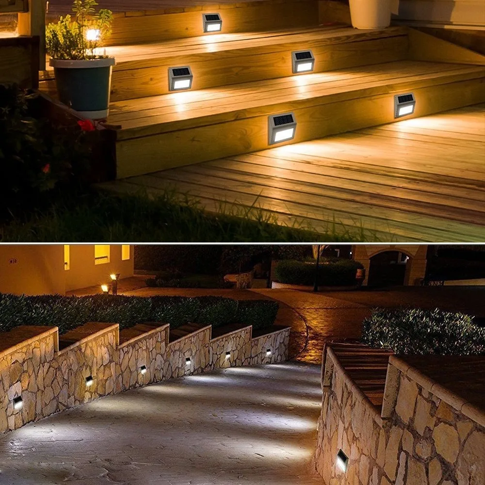 Description Picture 5 of item10PCS Solar StepLights Solar Fence Lights Outdoor 3LED Stainless Steel Wall Lamps Deck Lights For Stair Fence Step Walkway Patio