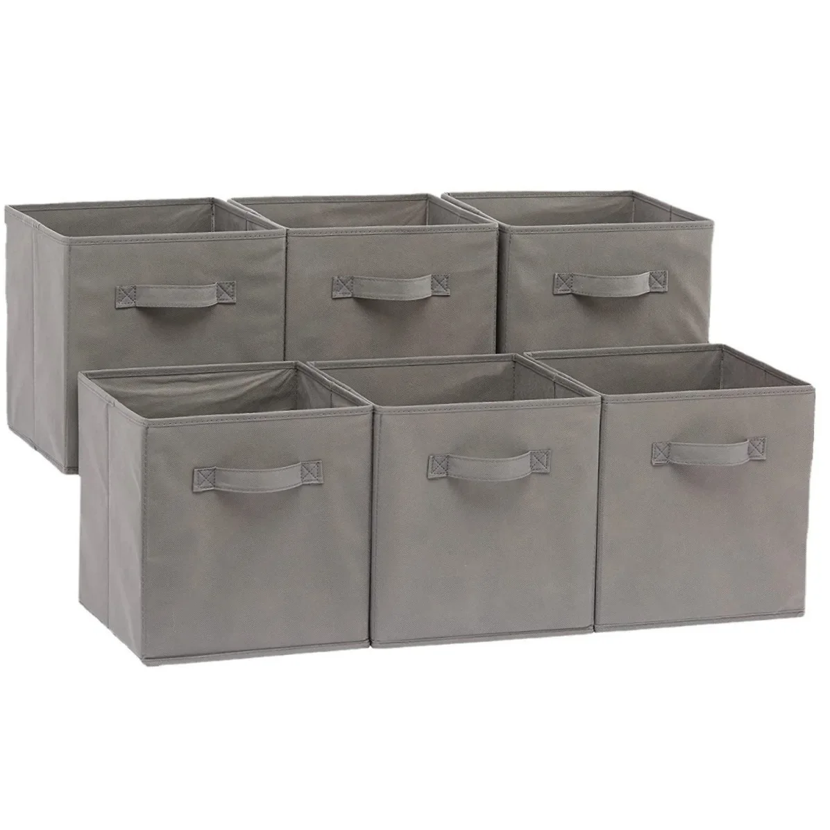 1pc-Grey Uncovered Square Storage Box with Foldable Fabric for Household Use, Snacks, and Miscellaneous Items Sorting Basket