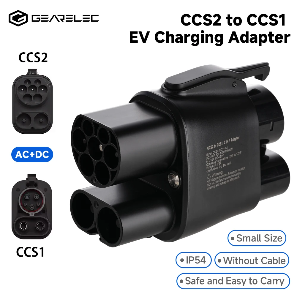 GEARELEC CCS2 to CCS1 Adapter 400A 250kW Fast EV Charging