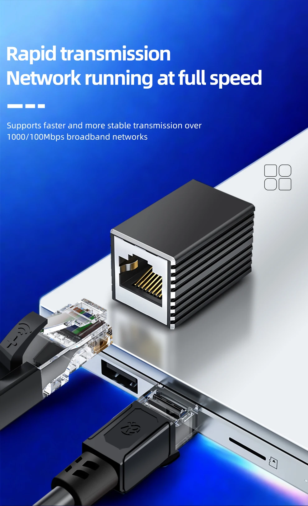 Metallgehäuse RJ45 Ethernet-Kabel-Verlängerungskupplung für Cat5-Cat8 LAN-Netzwerkkabel-Extender für RJ45-Buchse auf Buchse – Detail 8