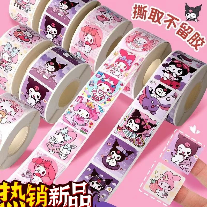 

New Sanrio Sealing Sticker Kuromi My Melody Hellokitty Cinnamon Pochacco Sticker Gift Reward Sticker Seal Children's Reward Gift