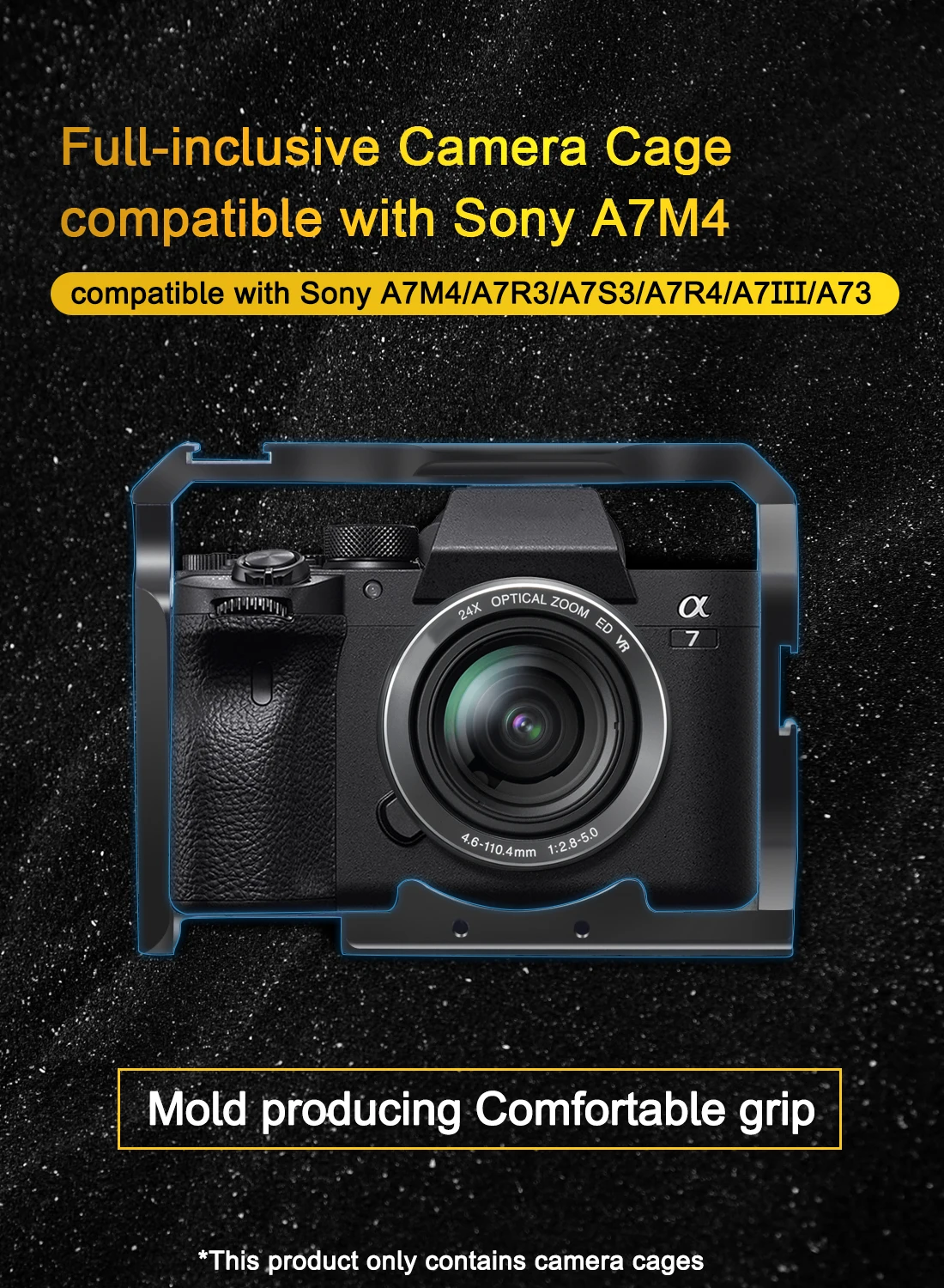A7M4 A7R4 Camera Full Cage Rig Handle Grip Arca-style Cold Shoe Mount ARRI Locat