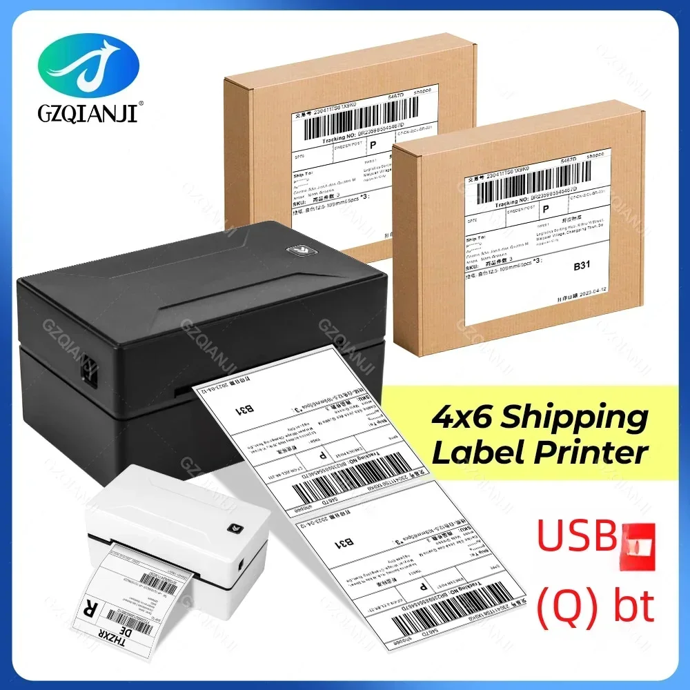 Térmica Barcode Label Printer Suporte Ebay Shipping Label Impressão Uso em Logística Expressa Usb Waybill 110 mm Label Paper 4