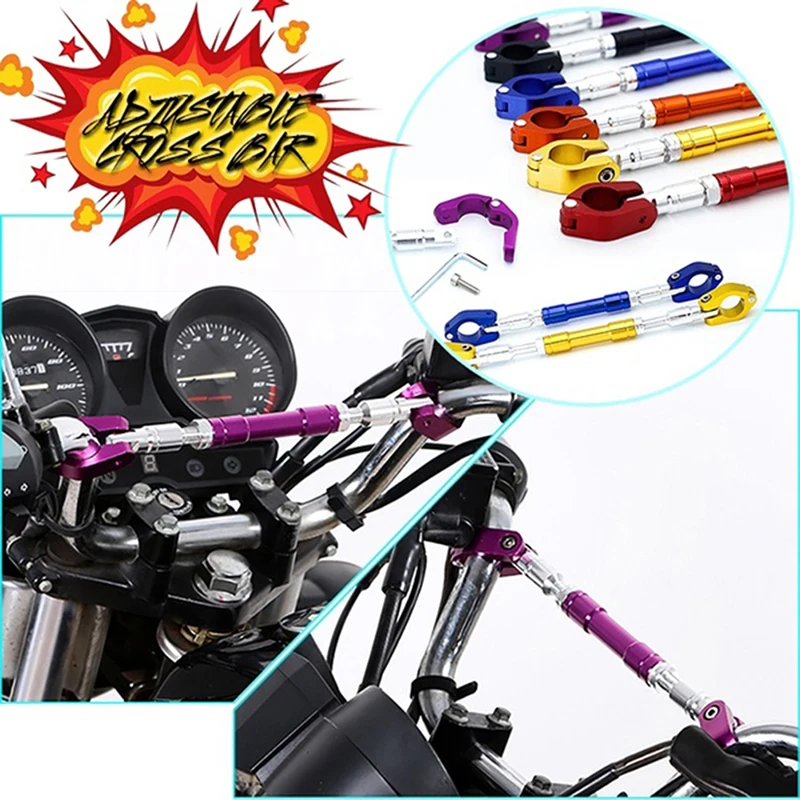 

22mm Motorbike Grips Handle Bar Universal Steering Wheel Strengthen Adjustable Cross Bar Motorcycle Handlebar