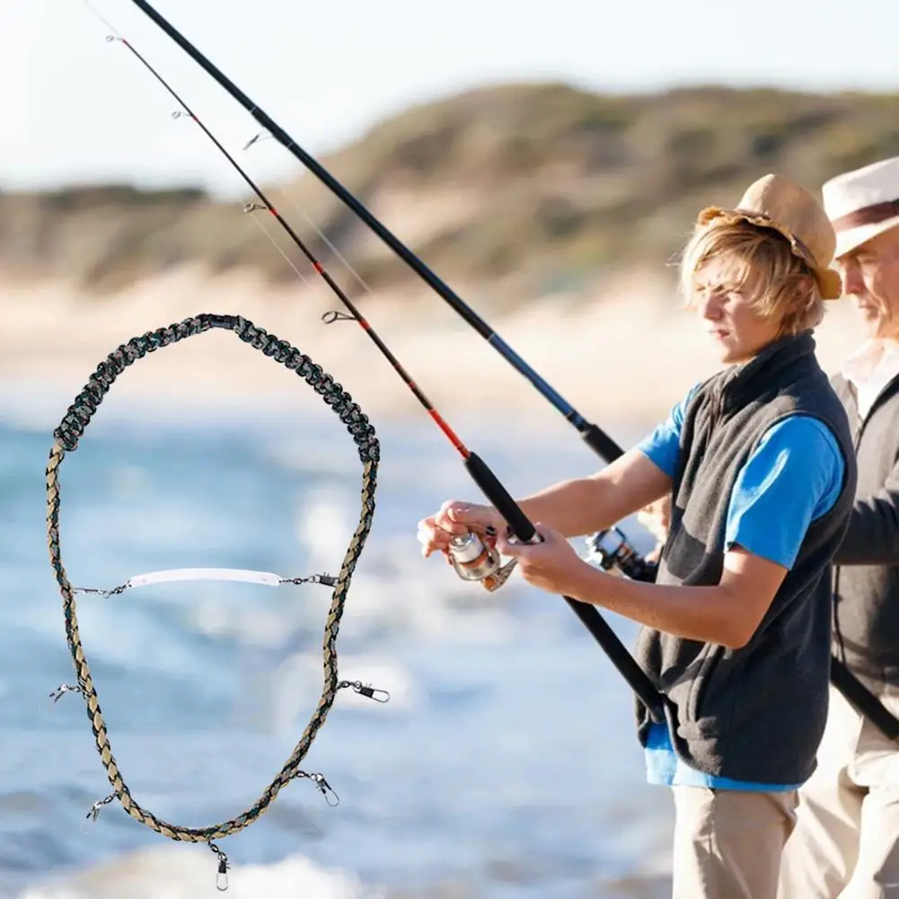 Collar de cordón de pesca con mosca, cuerda trenzada suave, herramientas de pesca, línea colgante, soporte delicado colorido, accesorios de pesca al aire libre