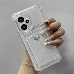Clear Back Card Slot Bag Cover - Soft, Sleek Protective Case for Honor 400 Lite 5 (White)