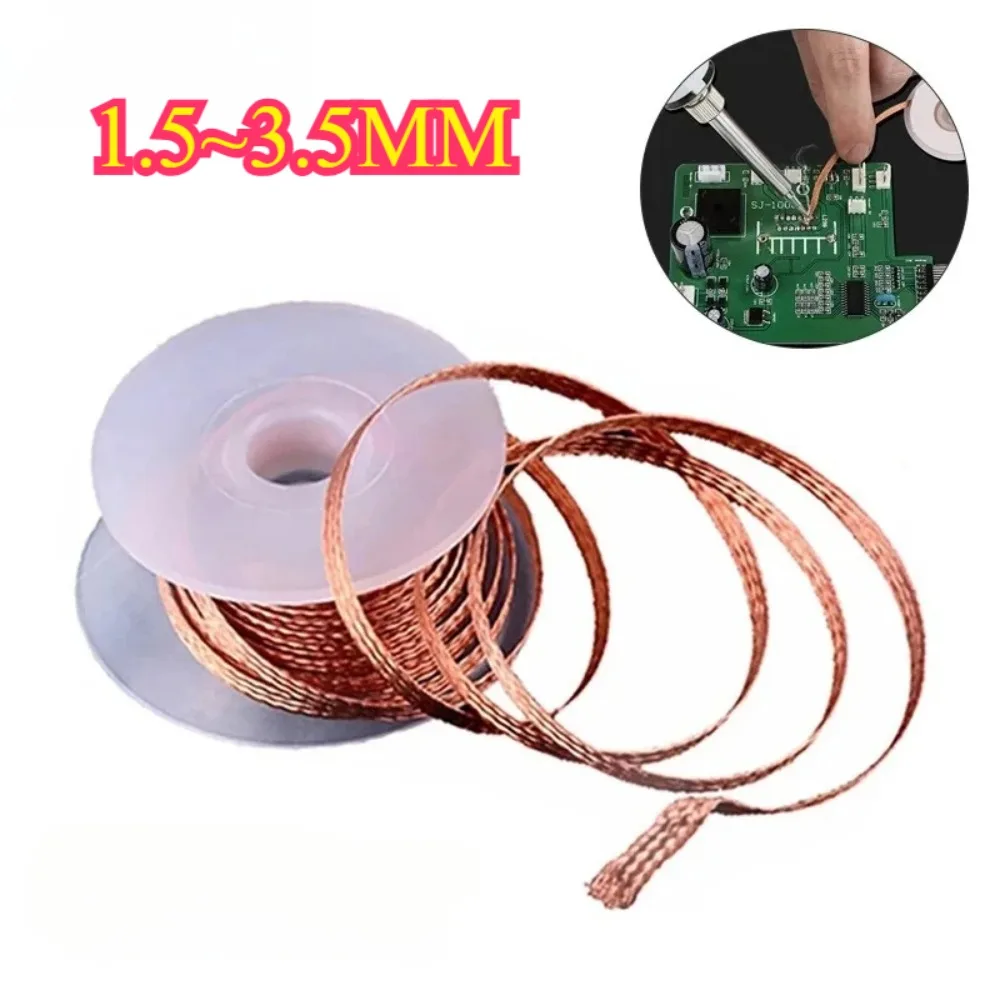 1.5-3.5mm Welding Wires Desoldering Mesh Braid Tape Copper Welding Point Solder Remover Wire Repair Tool for Soldering soldering wire desoldering braid soldering tin wire solder remover soldering repair tool desoldering mesh braid welding wires