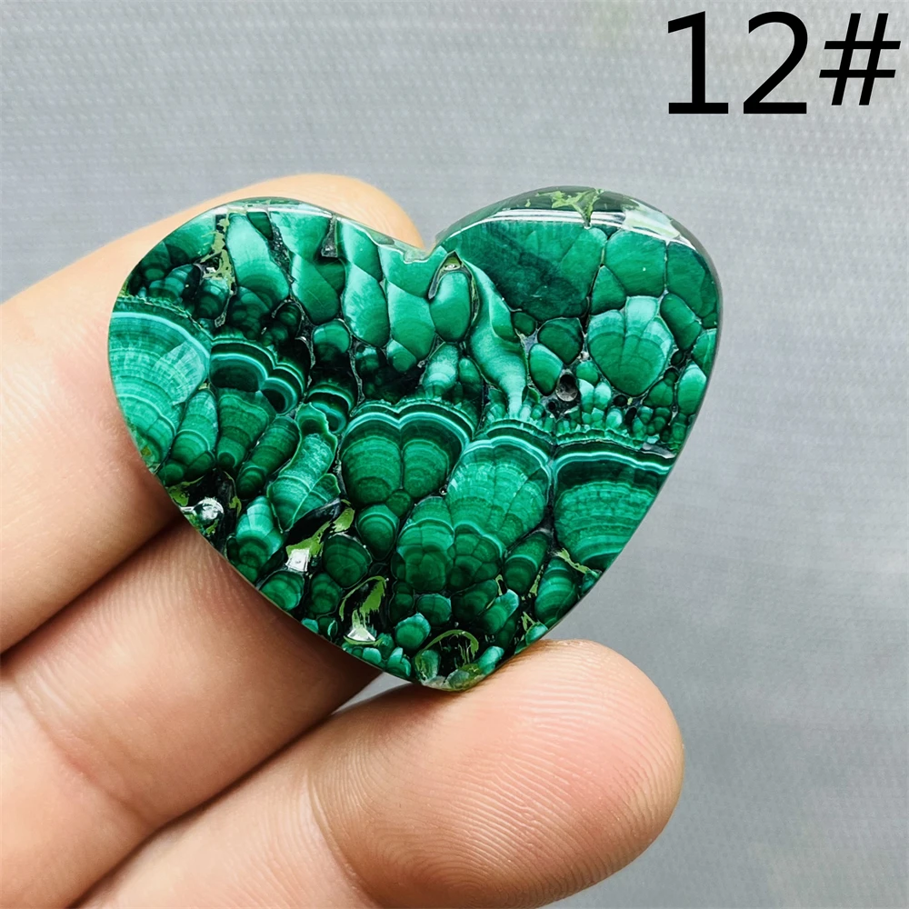 South African Gemstone Malachite heart-shaped Beautiful Pattern Natural Mineral Specimen Geode Crystal Home Room Decoration 6