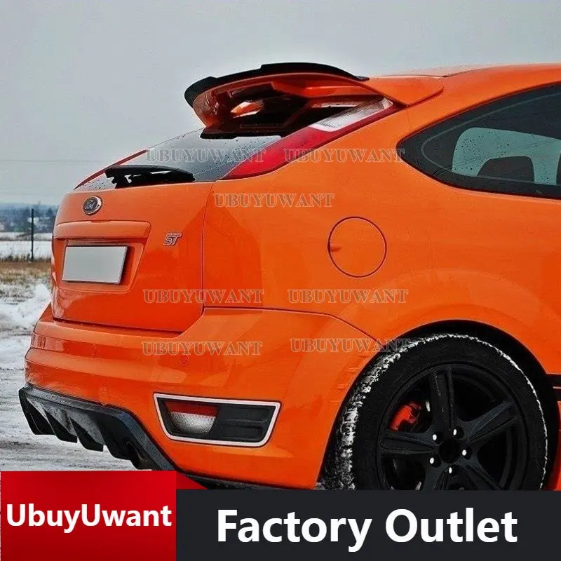 Black Carbon Fiber Look Car Rear Roof Lip Spoiler For Ford Focus ST MK2 black-carbon-fiber-look-car-rear-roof-lip-spoiler-for-ford-focus-st-mk2