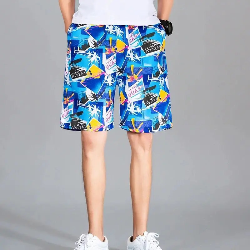 

Men Casual Shorts Quick Dry Fitness Sweatpants Gym Workout Sport Short Pants Fashion Print 2023 Summer Male Loose Beach Shorts