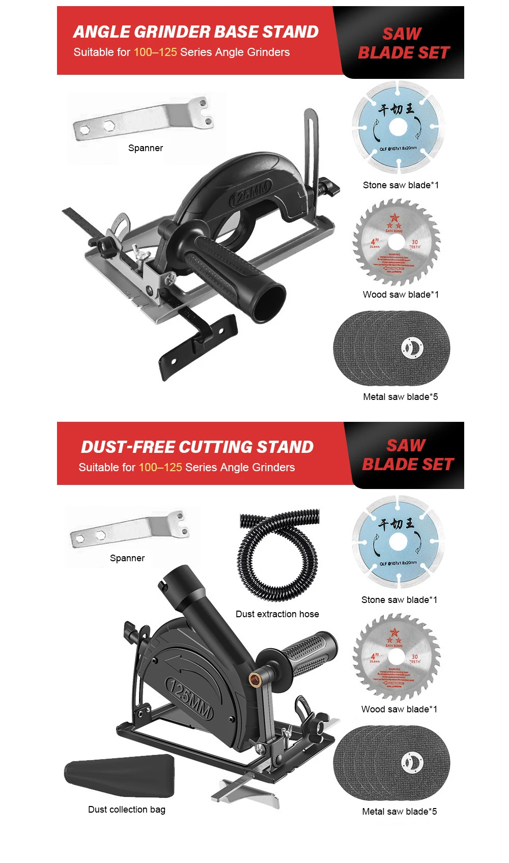 Angle Grinder Stand Base 100-125mm Multi-Function Grinder Cutting Bracket with S