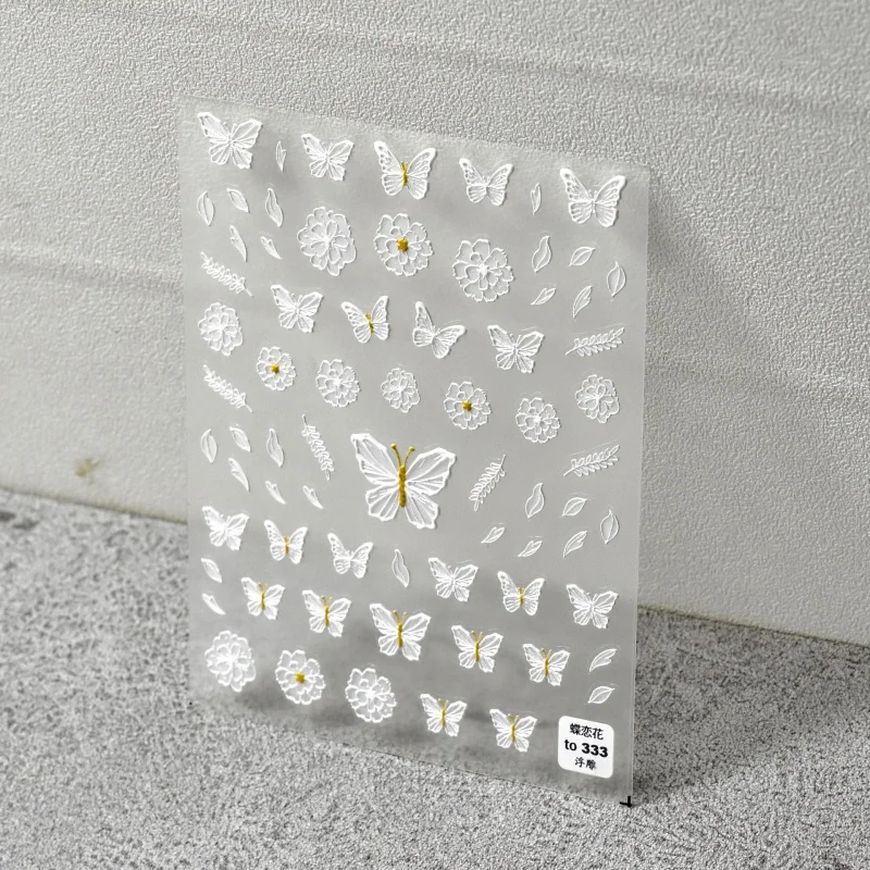 

Embossed 333 Hot Style Cute Nail Stickers Japanese Style Stickers Nail Stickers Love of Butterfly