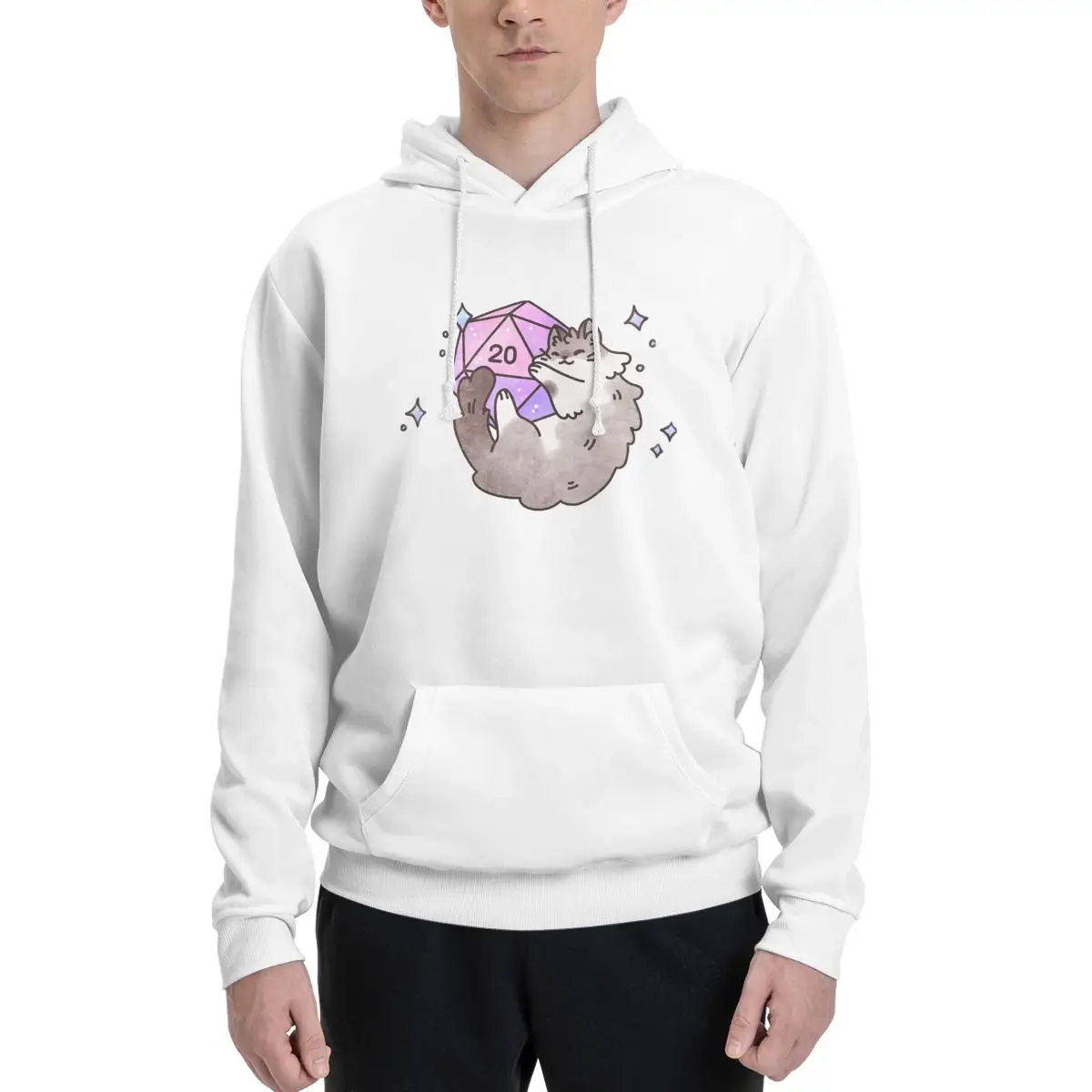 

D20 Cat For Sale Couples Plus Velvet Hooded Sweater Graphic Vintage Leisure Kawaii With hood Hoodie High quality