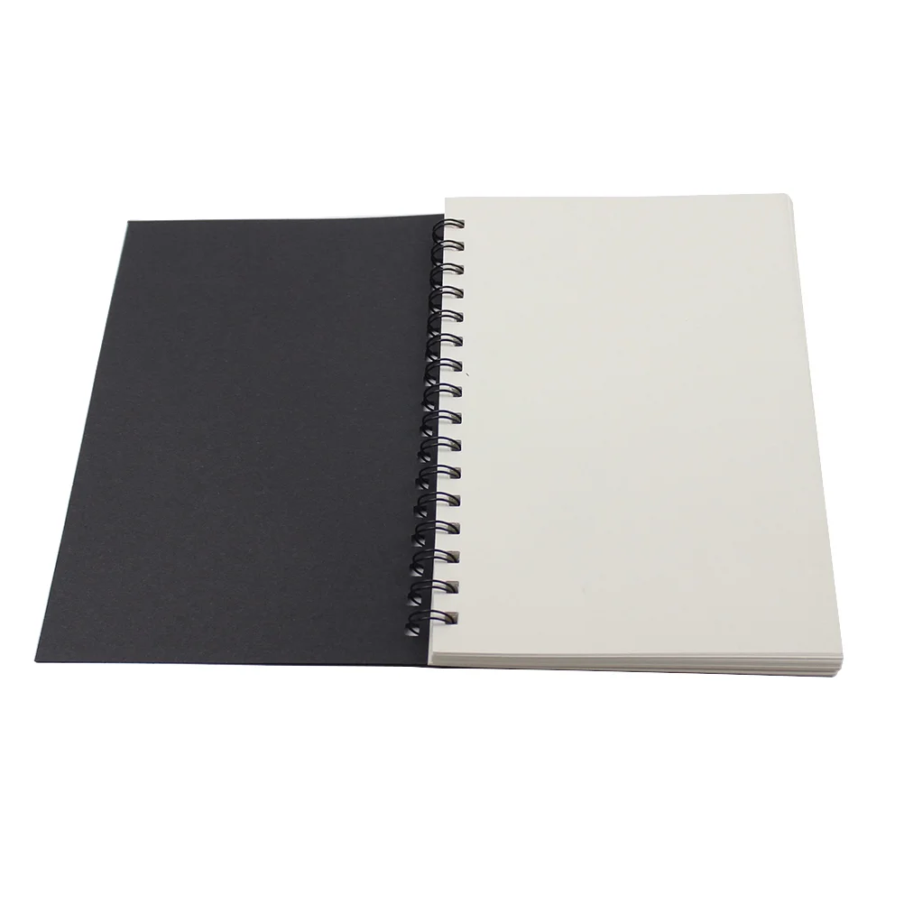 

Vintage Kraft Paper Spiral Notebooks Journal Planner Diary Notebook for Students Office Writing Drawing (Black Cover)