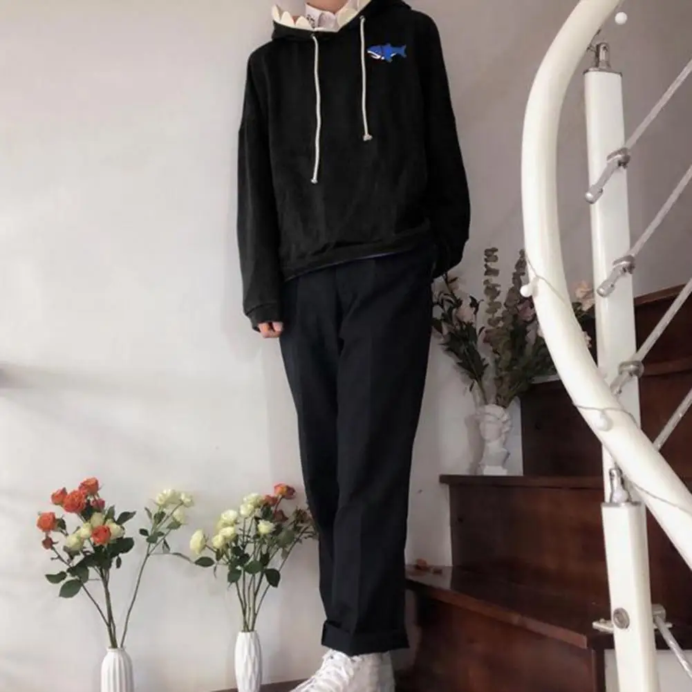 

Breathable Polyester Sweatshirt Sporty Stylish Fun Patch Hooded Sweaters for Couples Cozy Autumn Pullovers with Velvet Touch Fun
