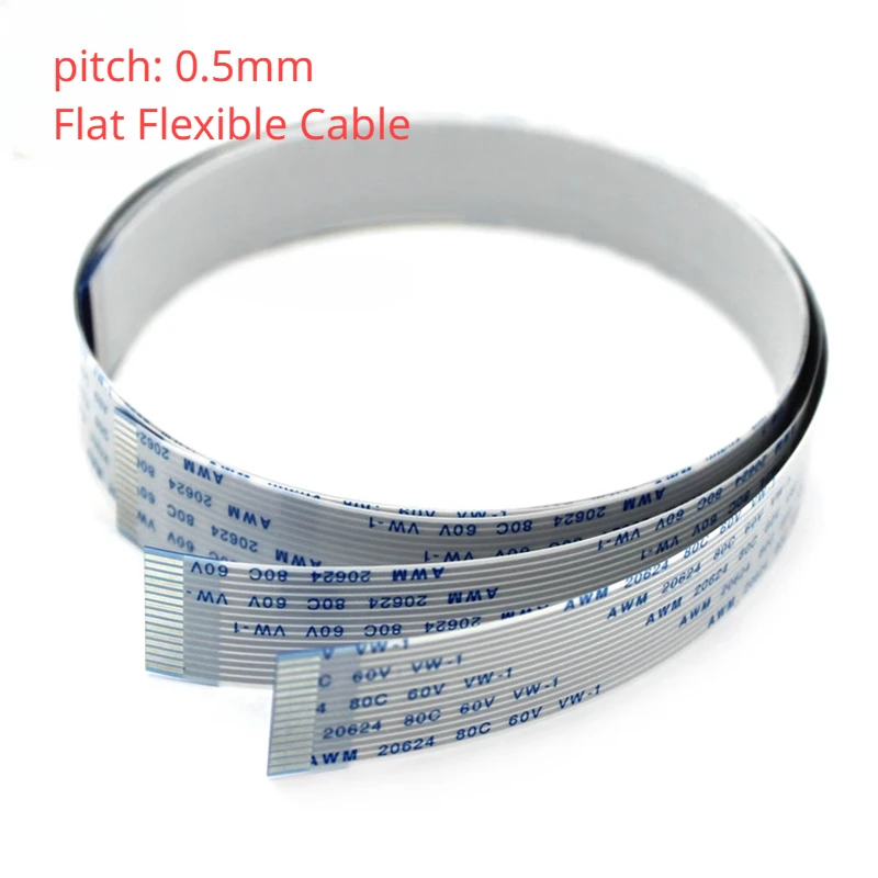 Flat Flexible Cable 10PCS FFC FPC AWM 20624 80C 60V VW-1 Flat Flexible Cable 0.5MM 4 5 6 8 10 12 14 16 18 20 24 26 30 32 34 36 38 40 45 50 54 60 Pin
