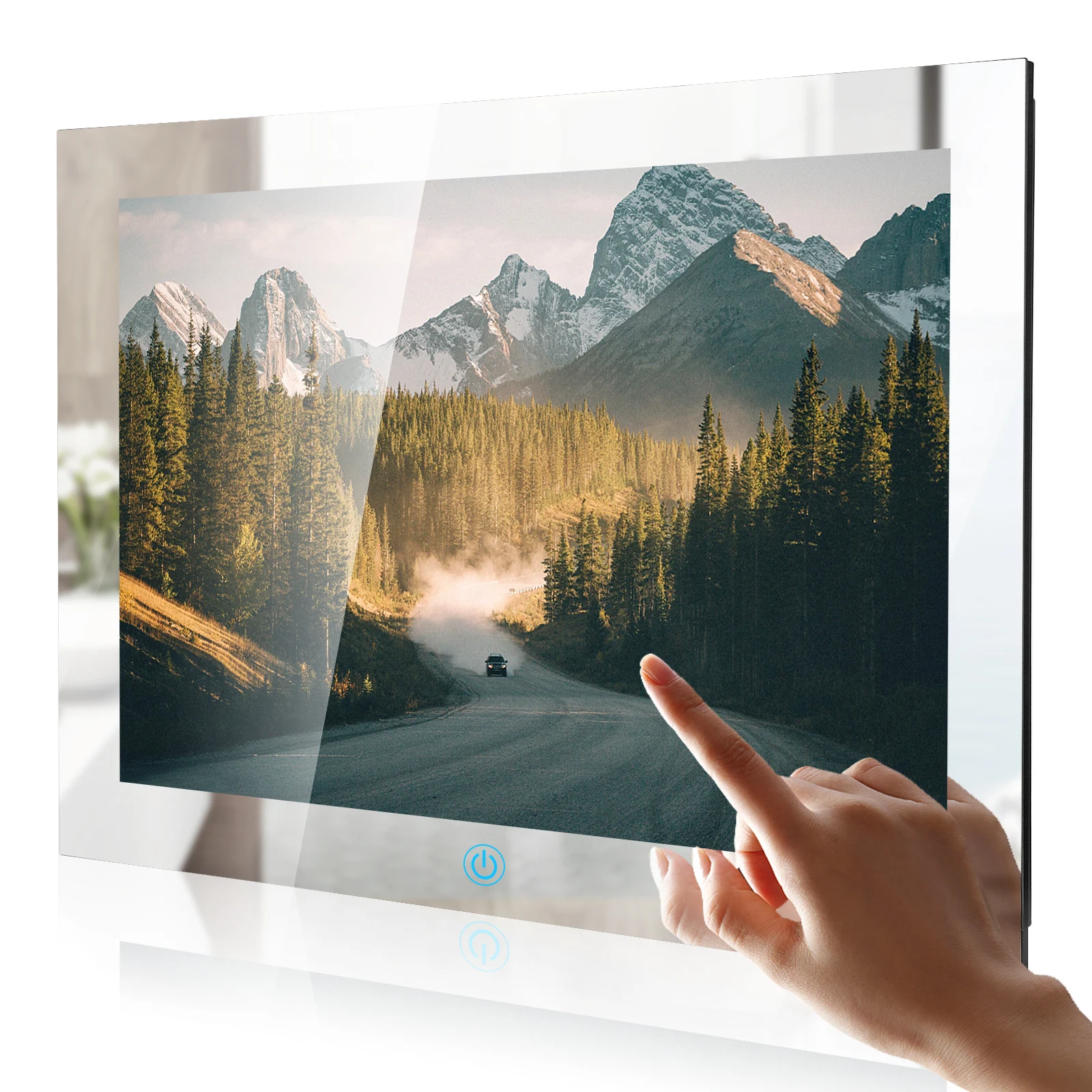 Haocrown Bathroom Smart Mirror with 27 Inch TV，Waterproof Touch Screen Television for Shower Bath, Full HD 1080 Wi-fi Bluetooth
