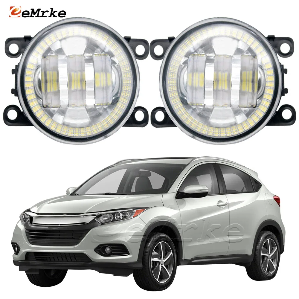 

Пара светодиодных противотуманных фар в сборе для Honda HR-V EX/EX-L/LX/Sport/Touring 2019 2020 2021 Angel Eyes DRL Автомобильные дневные ходовые огни