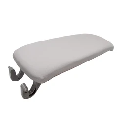 Luxury Leather Car Armrest Latch Cover - Premium Center Console Storage Box Accessory (Gray)