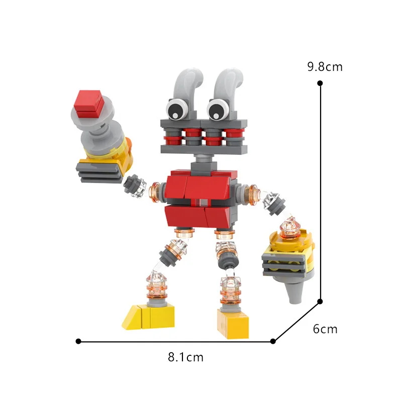 Buildmoc My Singing Wubboxed 액션 피규어, 몬스터 MOC 세트, 모델 빌딩 블록 키트, 어린이 장난감 선물, 장난감 벽돌