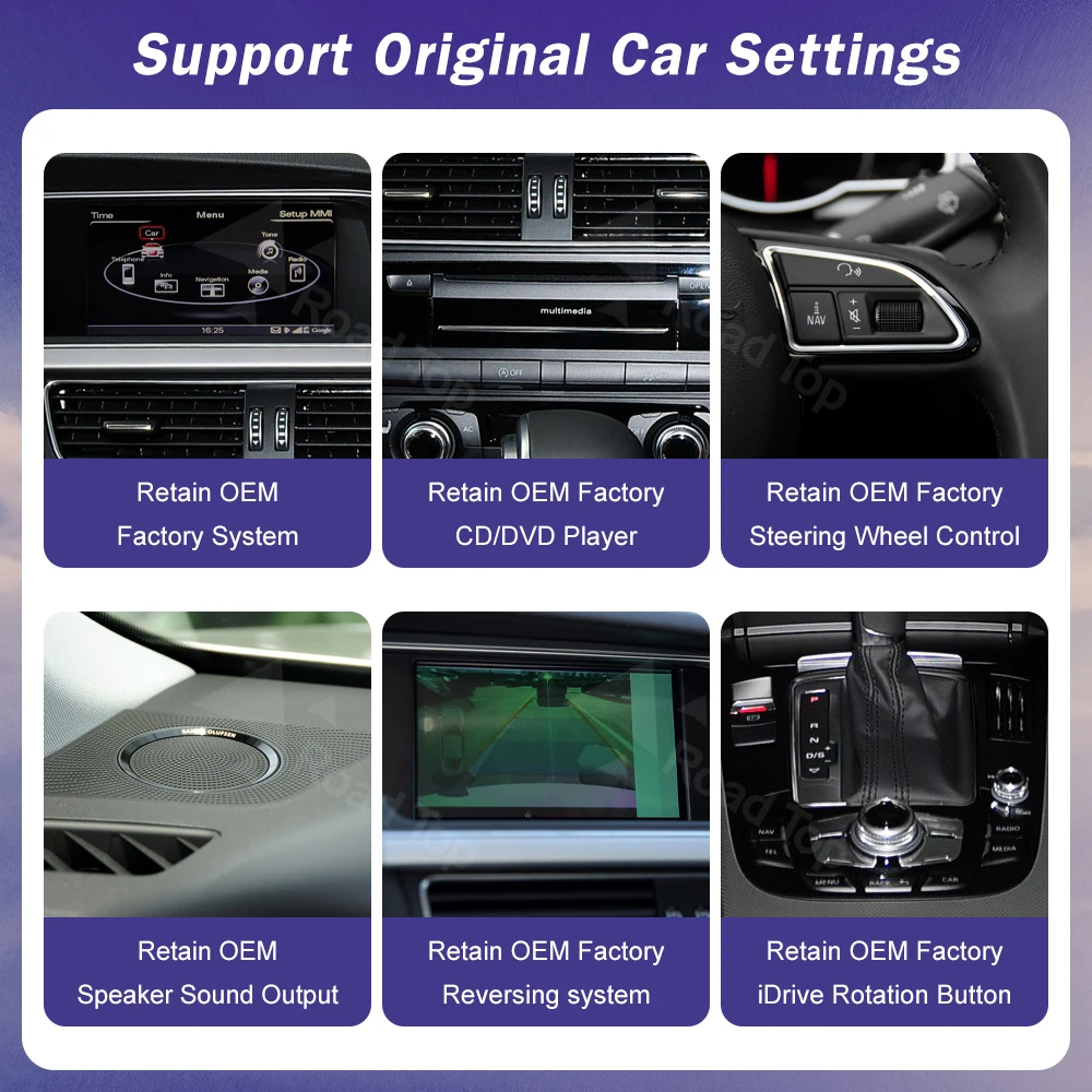 Linux 8,9/12,3 pulgadas pantalla táctil Multimedia para coche para Audi A5 2008-2016 con función inalámbrica CarPlay Android Auto Airplay 5