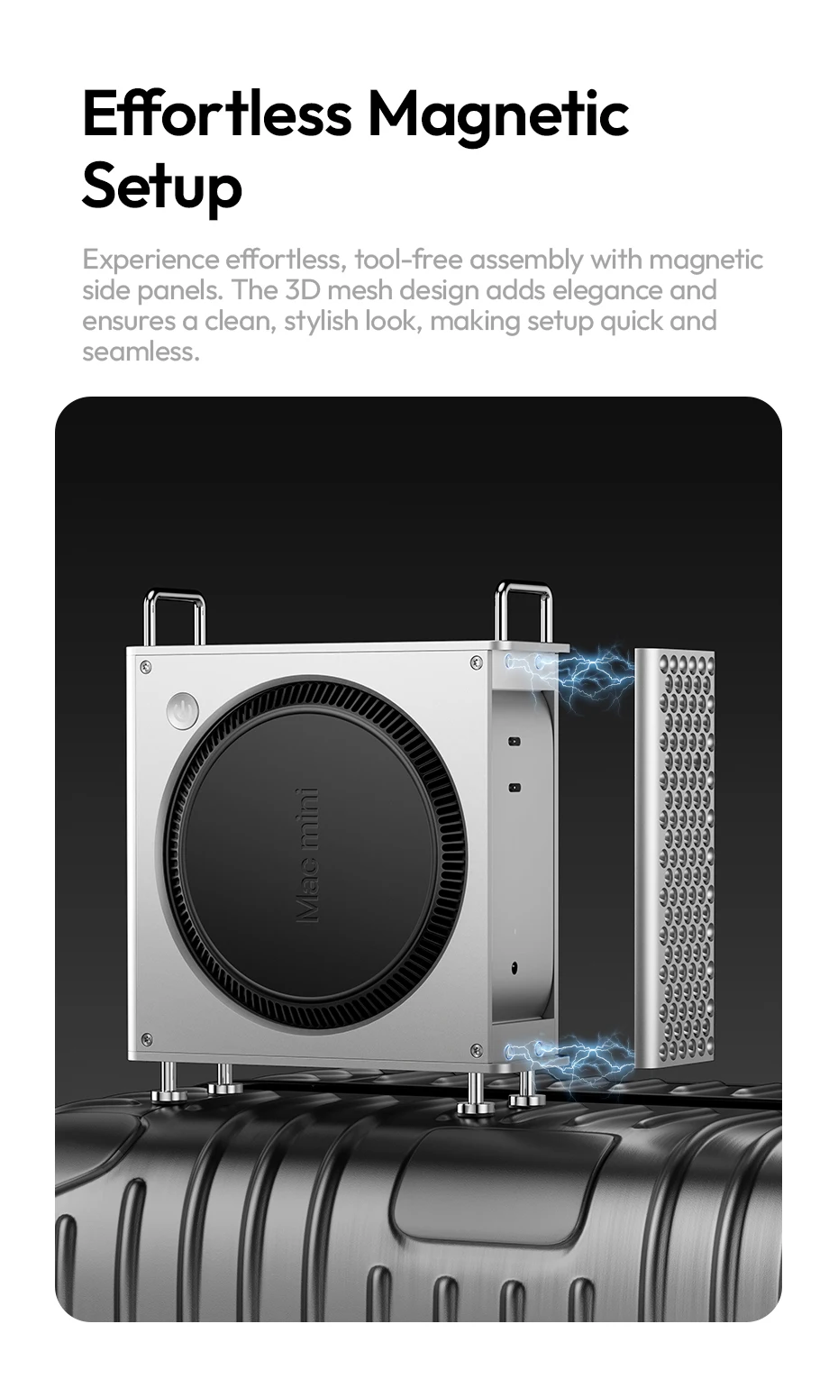 QT01 Mac Mini Aluminum Alloy Case for Mac Mini M4/M4 Pro Optimized Heat Dissipat